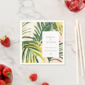 Boho Blush Green Tropical Palm Beach Wedding Servet (Insitu)