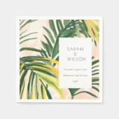 Boho Blush Green Tropical Palm Beach Wedding Servet (Voorkant)