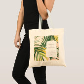 Boho Blush Green Tropical Palm Beach Wedding Tote Bag (Voorkant (product))
