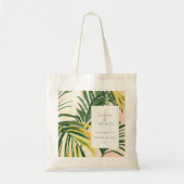 Boho Blush Green Tropical Palm Beach Wedding Tote Bag (Voorkant)