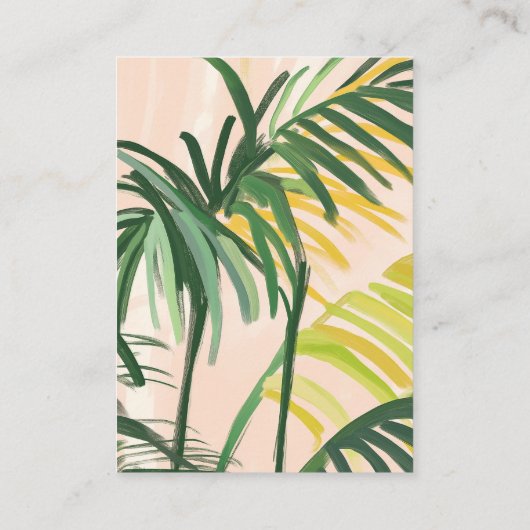 Boho Blush Green Tropical Palm Books Baby shower Informatiekaartje (Achterkant)