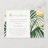 Boho Blush Green Tropical Palm bruiloft receptie Informatiekaartje (Voorkant)