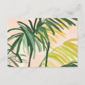 Boho Blush Green Tropical Palm bruiloft receptie Informatiekaartje (Achterkant)