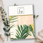 Boho Blush Green Tropical Palm Leaf Ketting Logo Visitekaartje