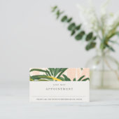 Boho Blush Green Tropical Palm Leaves Afspraak Visitekaartje (Staand voorkant)