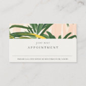 Boho Blush Green Tropical Palm Leaves Afspraak Visitekaartje (Voorkant)