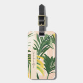Boho Blush Green Tropical Palm Leaves Beach Bagagelabel (Voorkant verticaal)
