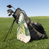 Boho Blush Green Tropical Palm Leaves Beach Golfhanddoek (Groen)