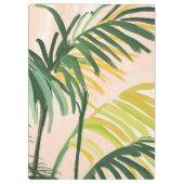 Boho Blush Green Tropical Palm Leaves Beach Klembord (Achterkant)