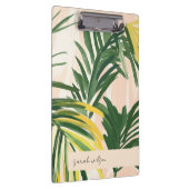Boho Blush Green Tropical Palm Leaves Beach Klembord (Rechts)