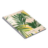 Boho Blush Green Tropical Palm Leaves Beach Notitieboek (Rechterzijde)