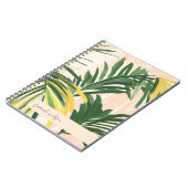 Boho Blush Green Tropical Palm Leaves Beach Notitieboek (Linkerzijde)
