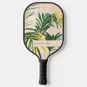 Boho Blush Green Tropical Palm Leaves Beach Pickleball Paddle (Achterkant)