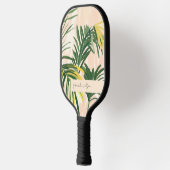 Boho Blush Green Tropical Palm Leaves Beach Pickleball Paddle (Links)