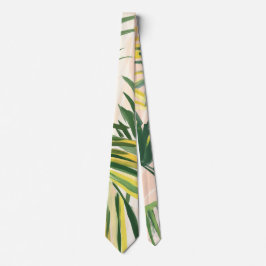 Boho Blush Green Tropical Palm Leaves Beach Stropdas
