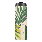 Boho Blush Green Tropical Palm Leaves Beach Thermosbeker (Voorkant)