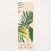Boho Blush Green Tropical Palm Leaves Beach Yogamat (Voorkant)