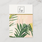 Boho Blush Green Tropical Palm Leaves Hairpin Logo Visitekaartje (Voorkant)