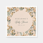 Boho Blush Groene Botanische Maan Aangepast Baby s Servet (Voorkant)