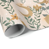 Boho Blush Groene Botanische Maan Bruidsdouche Cadeaupapier (Rol Hoek)