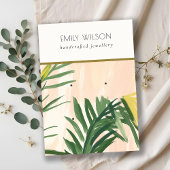 Boho Blush Groene Tropische Palm Bladeren 2 Oorbel Visitekaartje