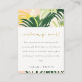 Boho Blush Groene Tropische Palm Wishing Well Informatiekaartje (Voorkant)