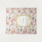 Boho Blush Ivoor Goud Bloemen Trouwbanner Wandkleed (Voorkant (horizontaal))