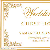 Boho Blush Ivory Gold Floral Wedding Gastboek Gastenboek