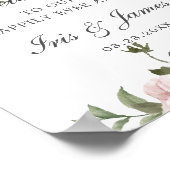 Boho Blush Kaneel Roos Bloemen Bruiloft Welkom Poster (Hoek)