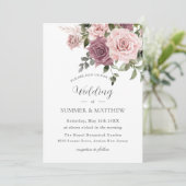 Boho Blush Kaneel Roos Bloemen Groen Bruiloft Kaart (Staand voorkant)