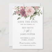 Boho Blush Kaneel Roos Bloemige Groene Bruiloft Save The Date (Voorkant)