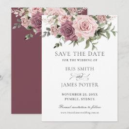Boho Blush Kaneel Roos Bloemige Groene Huwelijk Save The Date