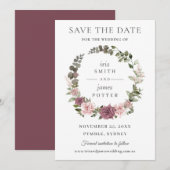 Boho Blush Kaneel Roze Bloemige Groene Bruiloft Save The Date (Voorkant / Achterkant)