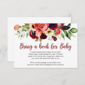 Boho Blush-maroon met een bruine vogel Informatiekaartje (Voorkant / Achterkant)