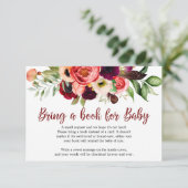 Boho Blush-maroon met een bruine vogel Informatiekaartje (Staand voorkant)