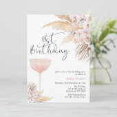 Boho Blush Mauve Bloemenglas 21e verjaardag Kaart (Staand voorkant)