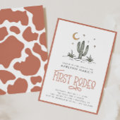 Boho Blush Modern Girls Eerste Rodeo 1e verjaardag Kaart