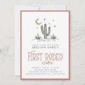 Boho Blush Modern Girls Eerste Rodeo 1e verjaardag Kaart (Voorkant)