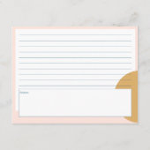 Boho Blush & Mosterd Premium Recept Kaart Notitiekaartje (Achterkant)