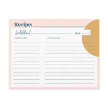 Boho Blush & Mosterd Premium Recept Kaart