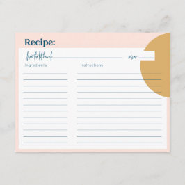 Boho Blush & Mosterd Premium Recept Kaart Notitiekaartje