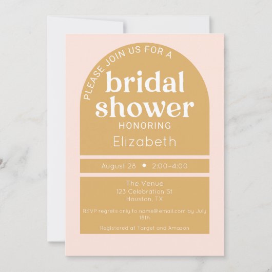 Boho Blush & Mosterd Vrijgezellenfeest Kaart (Voorkant)