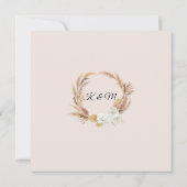 BOHO Blush Orchid Floral Pampas Grass Palm Foliage Kaart (Achterkant)