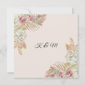 BOHO Blush Orchid Floral Pampas Grass Palm Foliage Kaart (Achterkant)