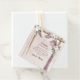 Boho Blush Paarse luifel bruiloft welkom Bedankjes Labels