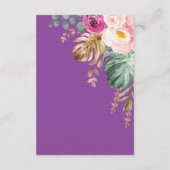 Boho Blush Paarse Oerwoud Safari Boeken voor Baby Informatiekaartje (Achterkant)