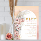 Boho Blush Pampas Baby in Bloom Invitation Kaart