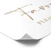 Boho Blush Pampas Bloemen Bruiloft Favors Bord Poster (Hoek)