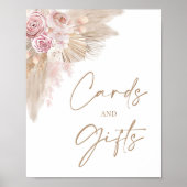 Boho Blush Pampas Bloemen Kaarten & Cadeaus Bruilo Poster (Voorkant)