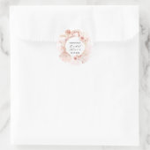 Boho Blush Pampas Glitter Jurk Bruidsdouche Ronde Sticker (Tas)